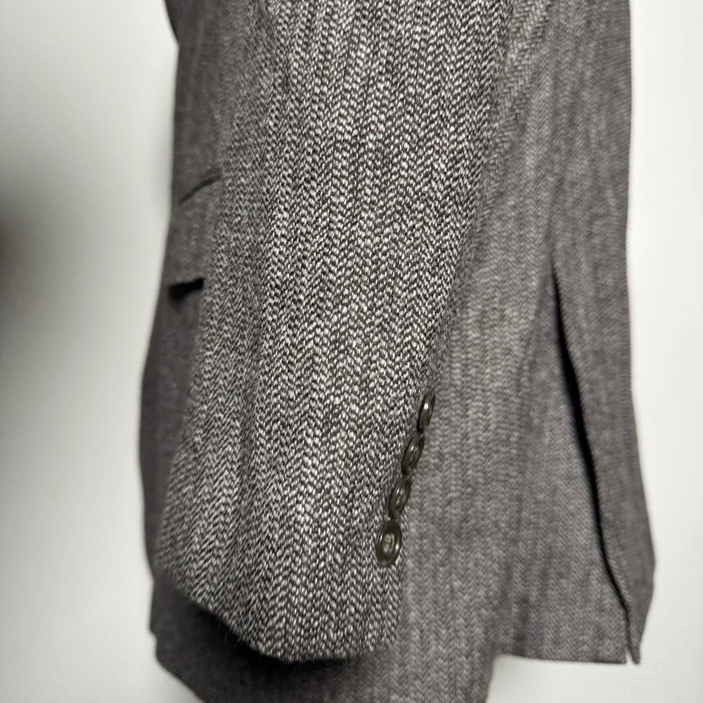 Calvin Klein Men‎ Wool Herringbone Blazer Jacket Sport Coat 46R